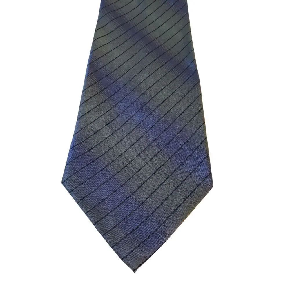 Siena Collezione‎ Neck Tie Mens Blue Stripe Sheen Luxury Business Suit Church